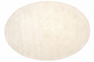 Covor Oval Premium, Handmade, India, Model DYWAN SIERRA IVORY, Bej, Crem, Marime 160 x 230 cm, Viscoza, Lucrat Manual, Living, Dormitor, Sufragerie, B foto