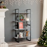 VidaXL Bibliotecă cu 4 rafturi, gri beton, 80x30x140 cm, PAL 806461