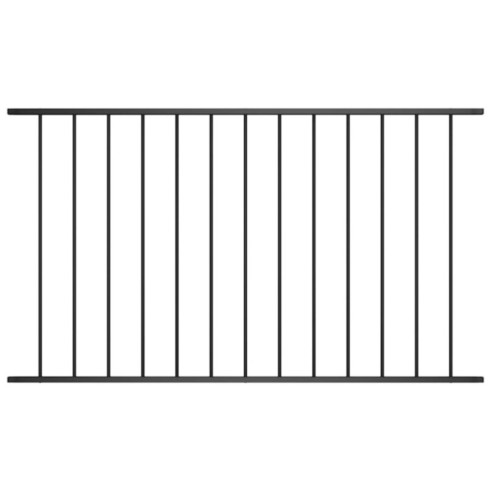 Panou de gard din oțel vopsit &icirc;n c&acirc;mp electrostatic 1,7x1,25 m negru