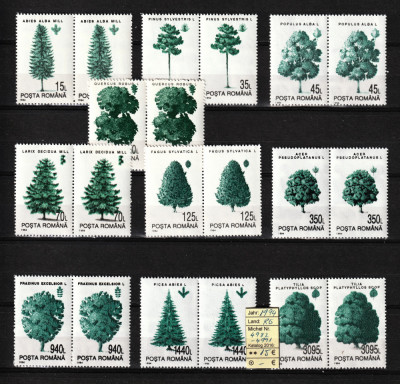 Rom&amp;acirc;nia, 1994 | Arbori - Specii forestiere, plante | Compl. Perechi - MNH | aph foto