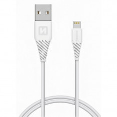 Cablu Date si Incarcare USB la Lightning Swissten, 1.2 m, Alb