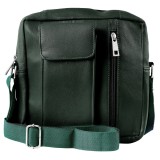 Geanta de umar, Akzent, unisex, buzunar smartphone, piele naturala verde, 24 x 23 x 2.5 cm