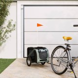 vidaXL Remorcă bicicletă animale companie gri/negru textil oxford/fier 93874