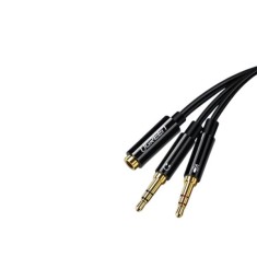 CABLU audio Ugreen, &amp;quot;AV140&amp;quot; stereo 2 x 3.5 mm jack (T) la 3.5 mm jack (M), 0.20 m, conectori auriti, negru &amp;quot;20898&amp;quot; (timbru verde 0.18 lei) - 695730382 foto