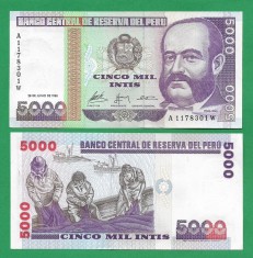 = PERU - 5000 INTIS - 1988 ? UNC = foto