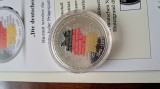 1990-Landurile germane-Ag.+email+Au-14,6g-36mm-Certificat