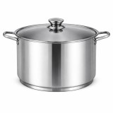 Oala inox Royalty Line 14L cu capac metalic 38x15 cm