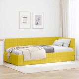 vidaXL Cadru de pat colțar cu headboard Galben 90 x 190 cm Catifea