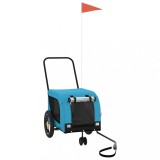 Cumpara ieftin Remorca bicicleta animale companie, albastru/negru, oxford/fier