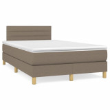 Pat box spring cu saltea, taupe, 120x190 cm material textil GartenMobel Dekor, vidaXL