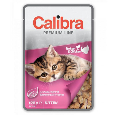 CALIBRA Cat Kitten bucăți de pui și curcan &amp;icirc;n sos 100 g foto