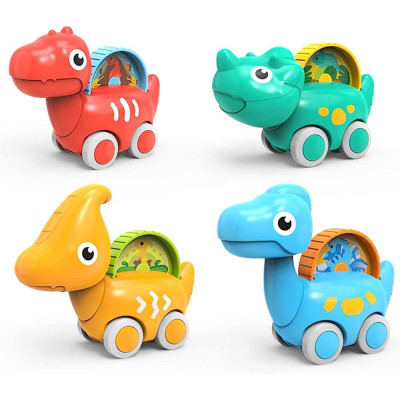 Set 4 masinute pentru bebelusi Dinozaur foto