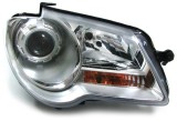 Far VW Touran (1T2) 01.2007-07.2010 DEPO partea Dreapta, tip bec H7+H7, electric, cu motoras, rama silver 441-11B6R-LD-EM