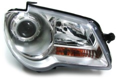 Far VW Touran (1T2) 01.2007-07.2010 DEPO partea Dreapta, tip bec H7+H7, electric, cu motoras, rama silver 441-11B6R-LD-EM foto