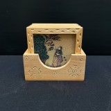 Set suporturi de pahare cu nisip decorativ - India (9 x 9 cm)