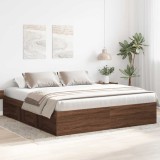 vidaXL Cadru pat, stejar maro, 180x200 cm, Super King Size