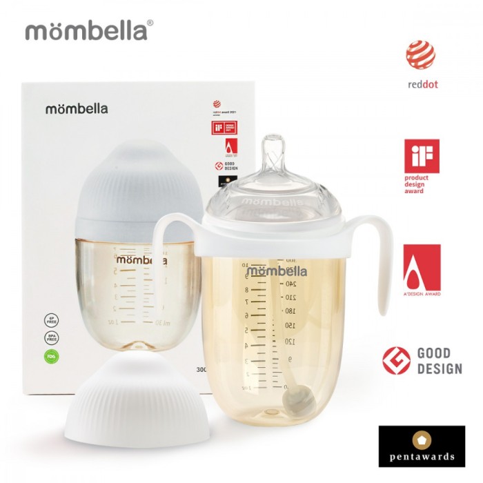 Biberon Anticolici Mombella Breast-Like, 300ml, Tetina 360A, sA XL Flux Consistent, PPSU, Ivory