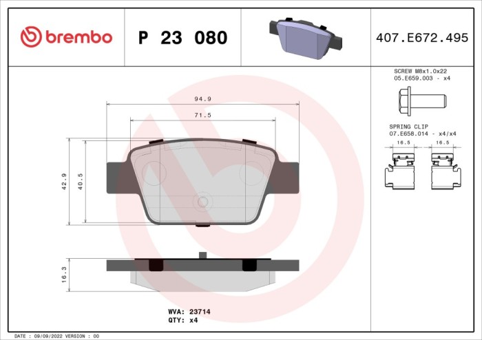 BREMBO P 23 080 PRIME LINE set placute frana,frana disc