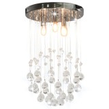 Lustra cu margele de cristal, argintiu, sfera, 3 x bec G9 GartenMobel Dekor, vidaXL