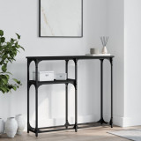 vidaXL Masă consolă, negru, 90x22,5x75 cm, lemn prelucrat