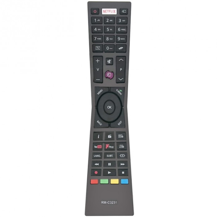 Telecomanda pentru JVC RM-C3231, x-remote, Netflix, YouTube, FPlay, Negru
