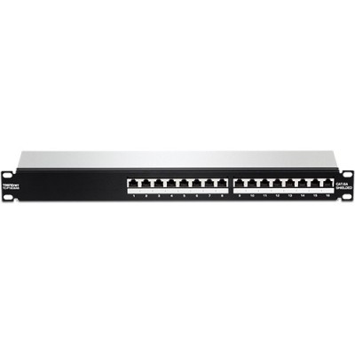 Patch Panel 16 porturi RJ45 UTP, Cat6a, Ecranat, 1U - TRENDnet TC-P16C6AS SafetyGuard Surveillance foto