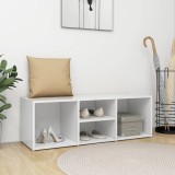 VidaXL Banca depozitare pentru pantofi alb 105x35x35 cm lemn prelucrat