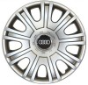Capace Roti Audi R15 Gri Negru, Set 4 Bucati, ABS, Compatibil Universal Jante 15/16 inch