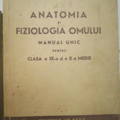 1948 Anatomia si fiziologia omului. Manual unic, clasa a IX-a si a X-a medie