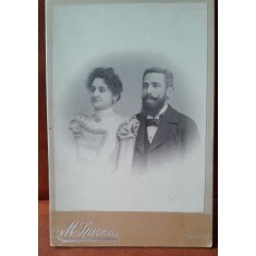 Fotografie pe carton, femeie si barbat, 1918