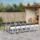 Gossi set mobilier de gradina, 13 piese, cu perne, alb, textilena