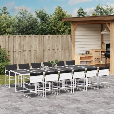 Gossi set mobilier de gradina, 13 piese, cu perne, alb, textilena foto