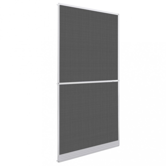 Plasă insecte cu balamale pentru uși, alb, 100 x 215 cm