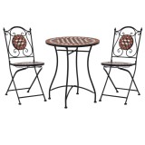 Cumpara ieftin Set de bistro mozaic, 3 piese, cărămiziu, placă ceramică