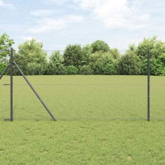 vidaXL &Icirc;ngrădire cu st&acirc;lpi Gri 1.2 x 25 m otel acoperit cu PVC 3352819