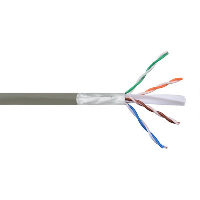 Cablu FTP Cat 6 CCA fire interioare solide ecranat 1 x 0.56mm x 2 x 4 exterior 6 mm pret 1m DELIGHT 20048 foto
