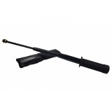 Baston telescopic flexibil IdeallStore&reg;, Stealth Defence, maner cauciuc, 46.5 cm, negru