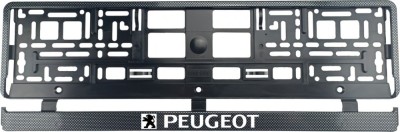 Set 2 bucati, suport numar inmatriculare Carbon, Peugeot foto