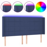 Cumpara ieftin Tablie de pat cu LED, albastru, 203x16x118/128 cm, textil