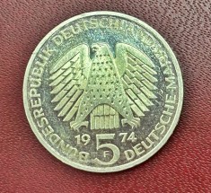 moneda argint 5 mărci germane comemorativa (perioada &#039;52-&#039;79) - comanda minima 3 monede