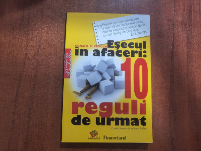 Esecul in afaceri: 10 reguli de urmat de Donald R.Keough foto