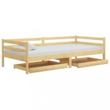 Cumpara ieftin Pat de zi cu sertare, 90x200 cm, lemn masiv de pin