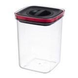 Cutie de Depozitare Alimente, Cyrax, Cutie de tip Container, Recipient pentru Cereale in Bucatarie, 11.5 x 11.5 x 15 cm, volum 1200 ml, Transparenta c