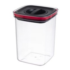Cutie de Depozitare Alimente, Cyrax, Cutie de tip Container, Recipient pentru Cereale in Bucatarie, 11.5 x 11.5 x 15 cm, volum 1200 ml, Transparenta c