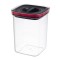 Cutie de Depozitare Alimente, Cyrax, Cutie de tip Container, Recipient pentru Cereale in Bucatarie, 11.5 x 11.5 x 15 cm, volum 1200 ml, Transparenta c