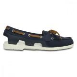 Pantofi Crocs Women&#039;s Beach Line Hybrid Boat Shoe Albastru - Navy/White