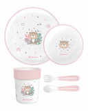 Set de masa cu 5 piese KikkaBoo Savanna Pink