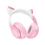 Cumpara ieftin Hoco Casti Wireless Bluetooth W42 cu Urechi de Pisica, Cherry Blossom