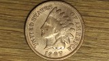 Cumpara ieftin SUA / USA - moneda de colectie istorica - 1 indian head cent 1907 - cap indian - curatata, superba !