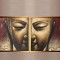 TABLOU ABSTRACT PICTAT MANUAL IN CUTIT, BUDDHA, SET 2 TABLOURI DIMENSIUNE MARE